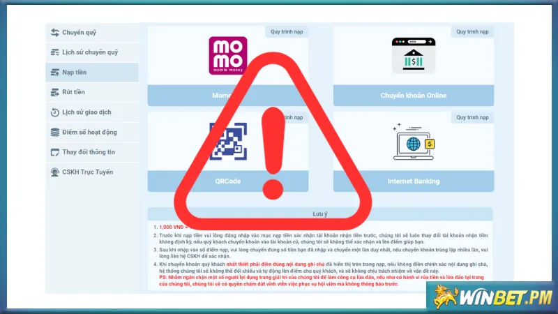 Vấn đề thường gặp Không thể nạp tiền