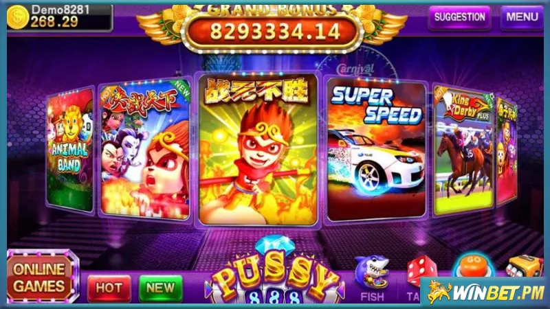 Đa dạng các trò chơi quay hũ tại slot game Winbet